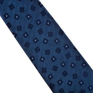 Men Blue Nina Ricci Printed Silk Tie with Tonal Stitching NTW $149